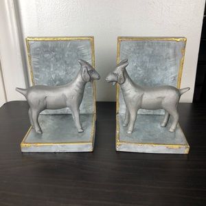 Hearth & Hand Goat Galvanized Bookends Rustic New